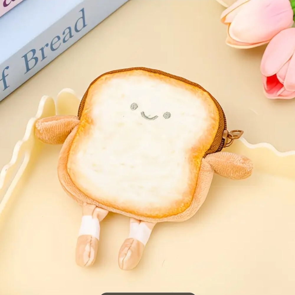 NWT! Cartoon Small Bread Lightweight Coin Purse
